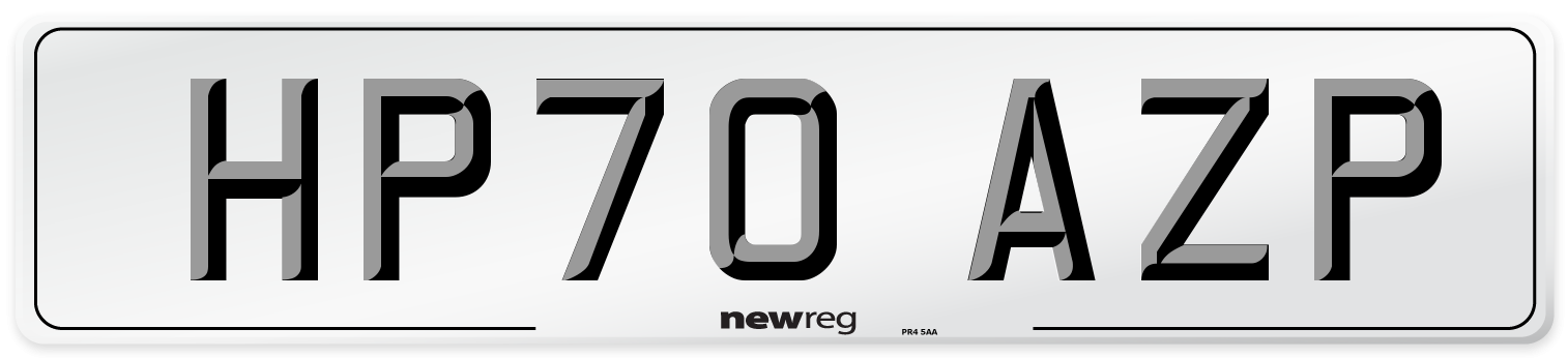 HP70 AZP Number Plate from New Reg